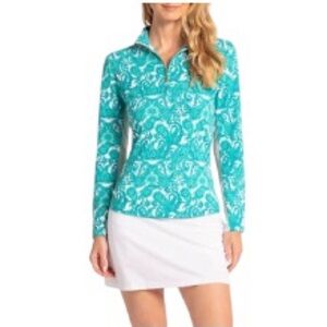 Cabana Life Teal and White Women's Top